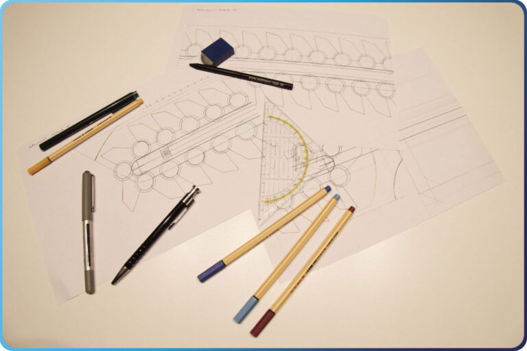Entwurf der Kettenzähne der LARP Waffe Kettenschwert MK.1